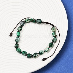 Браслеты из плетеных бусин из натуральной окрашенной императорской яшмы для мужчин и женщин&nbsp;BJEW-D360-01B