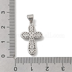 Подвески-крестики из латуни с микропаве и прозрачным кубическим цирконием&nbsp;KK-D431-042P