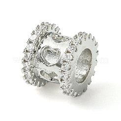 Реечное покрытие латунь микро паве прозрачный кубический цирконий европейские бусины KK-G501-07P