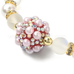 Эластичный браслет из синтетического лунного камня BJEW-JB09503