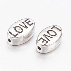 Сплавочные овальные бусины тибетского стиля  X-TIBEB-5850-AS-NR