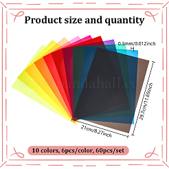 60 шт. 10-х цветные листы ПВХ пластика&nbsp;FIND-DR0002-09