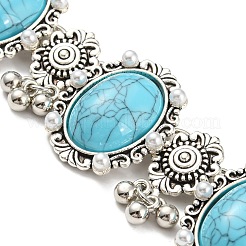 Овальный комплект украшений из сплава в богемном стиле SJEW-H076-01AS