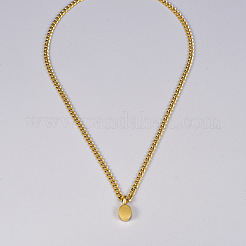 Овальные подвески из нержавеющей стали с прозрачным кубическим цирконием и комплекты браслетов-цепочек панцирного плетения FS-WG5D0A2-01