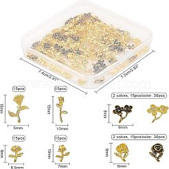 Цветок сплава кабошоны&nbsp;MRMJ-OC0001-96-RS