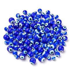 3 нить 3 стилей ручной работы сглаз лэмпворк круглые бусы LAMP-LS0001-12B