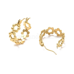 Ионное покрытие (ip) 304 нержавеющая сталь бисерные серьги-кольца для женщин EJEW-P202-02G