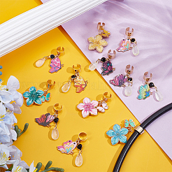 12 шт. подвеска-стетоскоп в виде бабочки из сплава с эмалью&nbsp;HJEW-OC00230