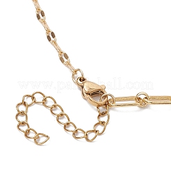 Колье из латуни с подвесками из нержавеющей стали NJEW-JN04873