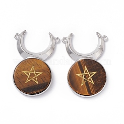 Подвески с натуральным тигровым глазом&nbsp;G-G983-02P-04