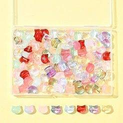 110 шт. 11-цветные прозрачные стеклянные бусины-спрей GLAA-FS0002-15