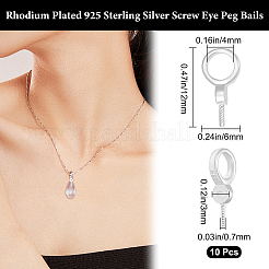 10 шт. 925 серебряных шурупа для крепления колышков STER-BBC0008-51P