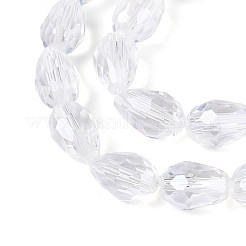 Прозрачные стеклянные бусины каплевидной формы GLAA-T025-79C-01