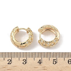 Латунные серьги-кольца с ромбами из прозрачного кубического циркония EJEW-D320-04G