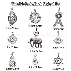 9 шт. 9 стильных литого сплава защелкивающиеся большие подвески&nbsp;FIND-GF0004-30