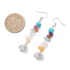 Серьги-подвески из натурального кварца чакры EJEW-JE06648-01