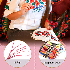 48 моток 12 цвета 6-слойная полиэфирная мулине для вышивания&nbsp;OCOR-TA0001-79