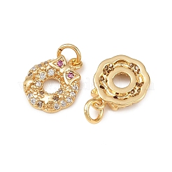 Рождественские латунные микропаве подвески из фианита&nbsp;KK-L255-18G-03