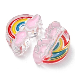 5шт прозрачные акриловые эмалевые бусины&nbsp;OACR-YW0001-31A