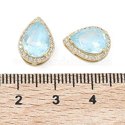 Бусина из кубического циркония в форме капли из латуни с микропаве&nbsp;KK-C251-24G