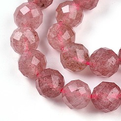 Природного кварца клубники нитей бисера G-S345-8mm-21