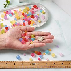 1160шт 4 размера прозрачные акриловые шариковые бусины&nbsp;FACR-PJ0001-03