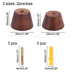 4 шт. 2 стиля деревянной вешалки для одежды AJEW-CA0001-34A