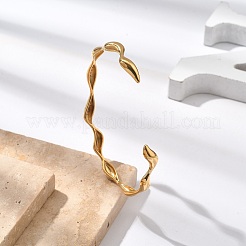 Браслеты-манжеты из нержавеющей стали 304 для женщин&nbsp;BJEW-B108-14G