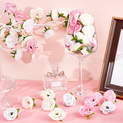 100шт 4 цвета имитация розы из ткани AJEW-CP0001-84