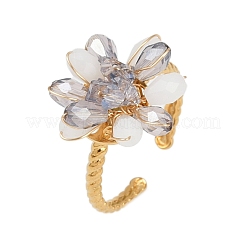 Кольца-манжеты из нержавеющей стали 304 с хрустальным стеклом&nbsp;RJEW-V010-02G