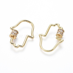 Латунь микропаве кубический цирконий винт карабин подвески с замком&nbsp;ZIRC-I031-10G