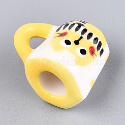 Кружка с изображением кота из фарфора ручной работы PORC-T133-20C