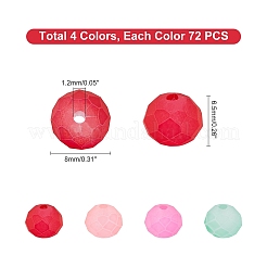 4 нити 4-х цветных стеклянных бусин&nbsp;FGLA-PH0001-02