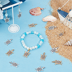 20шт 2 цвета подвески из сплава со стразами ENAM-SC0004-47