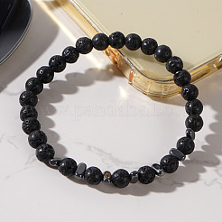 Браслеты из натуральных круглых бусин из лавы для мужчин WJ7927