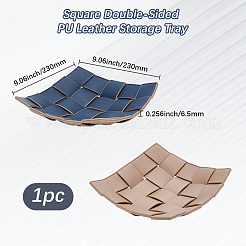 Квадратный двухсторонний поднос для хранения из искусственной кожи AJEW-WH20020-146
