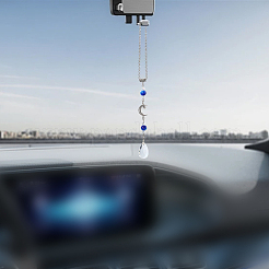 6 шт. 3-х цветная латунная цепочка-роло и стеклянная круглая подвеска-капля&nbsp;HJEW-SC0002-64