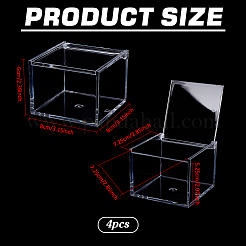 Прозрачные акриловые упаковочные коробки с откидной крышкой CON-WH0110-36B