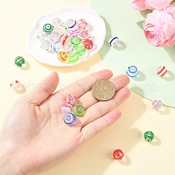 15 шт. круглых прозрачных бусин ручной работы в технике лэмпворк&nbsp;LAMP-YW0004-15