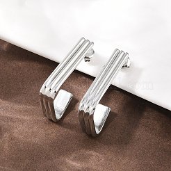 Серьги-гвоздики трапециевидной формы из нержавеющей стали 304&nbsp;EJEW-P324-13P