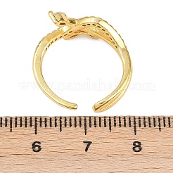 Манжеты из латуни с микро паве кубический цирконий для женщин&nbsp;RJEW-Z113-30G