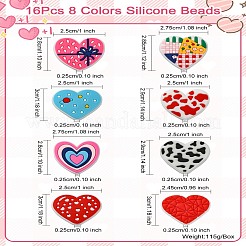 16шт 8 цвета силиконовые бусины&nbsp;FIND-CJ0003-10
