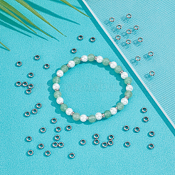 200 шт. кольцевые разделительные бусины из нержавеющей стали 304&nbsp;STAS-UN0058-87B-P