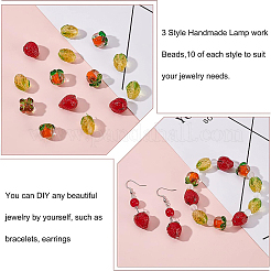 30шт 3 стиля ручной работы бусины лэмпворк LAMP-BC0001-01