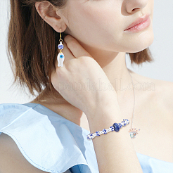 120 шт. фарфоровые бусины ручной работы с принтом&nbsp;PORC-UN0001-05C