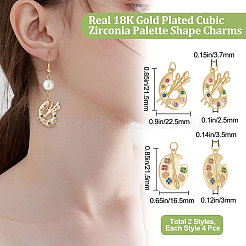 8шт 2 стильные латунные микро цветные кубические подвески из циркония KK-BBC0005-82