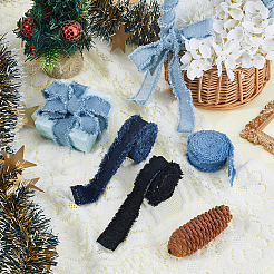 5 шт. 5-х цветные ленты из джинсовой ткани DIY-FH0007-16