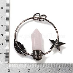 Большие подвески с ограненными заостренными пулями из натурального розового кварца G-A221-01F