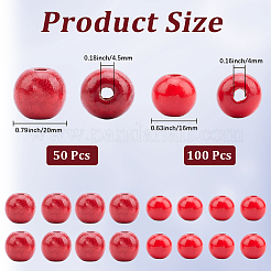 150 шт. 2 стиля крашеных бусин из натурального дерева&nbsp;COCO-PA0001-14