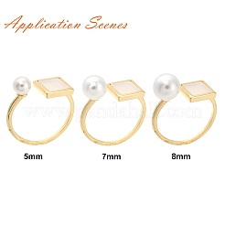 Квадратная латунь с открытыми манжетами для чашек с креплениями для колец&nbsp;LS-KK-E055-03G-03